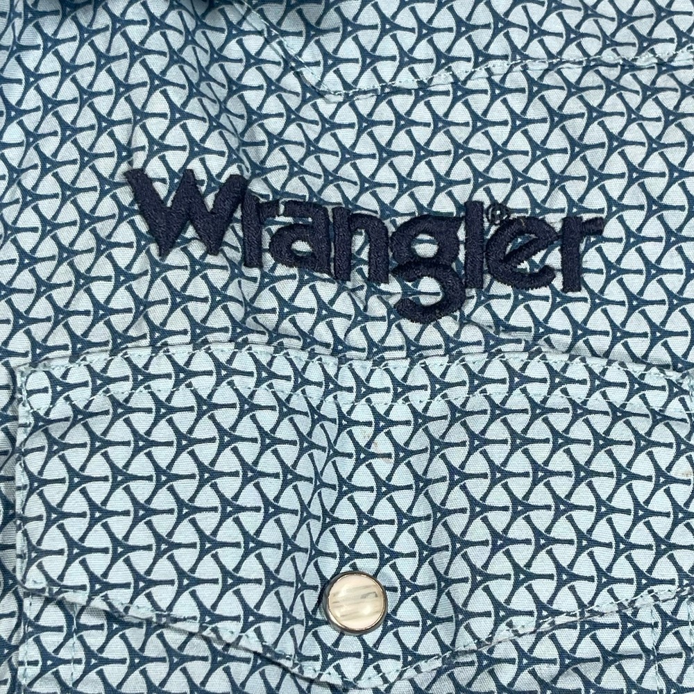 Wrangler Shirt Youth Boys XL Western Cowboy Embroidered Logo Pearl Snap - Picture 8 of 14